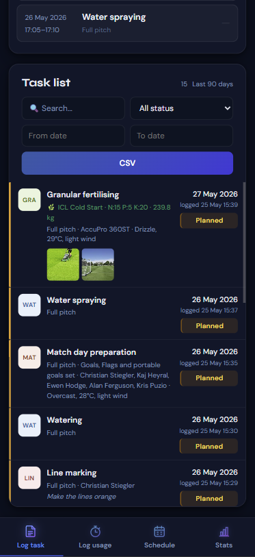 PitchOps task list screenshot